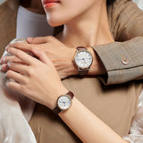Julius JA1450 Classic Leather Band Couple Watch（lady）